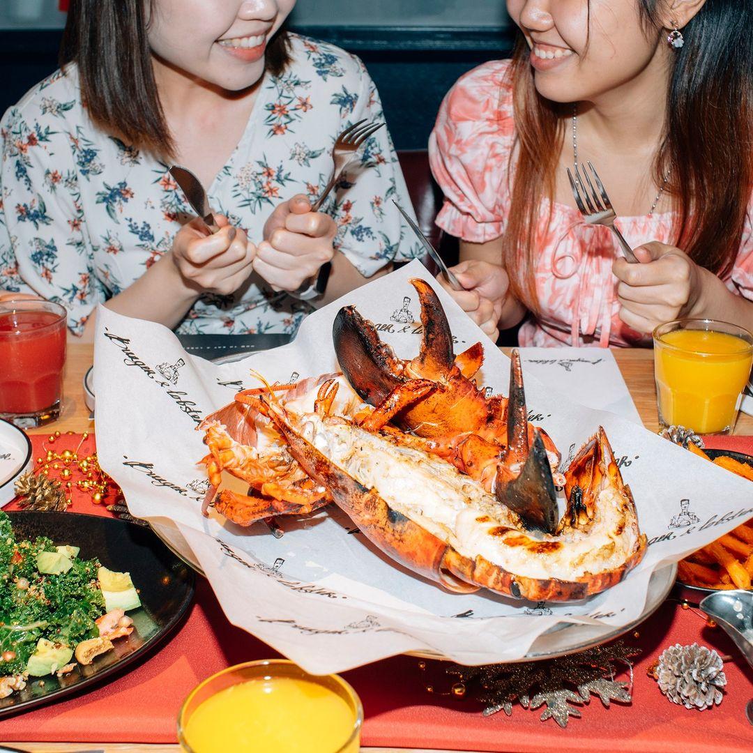 Burger and lobster